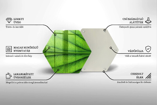Deska szklana do kuchni Liść żyłki natura