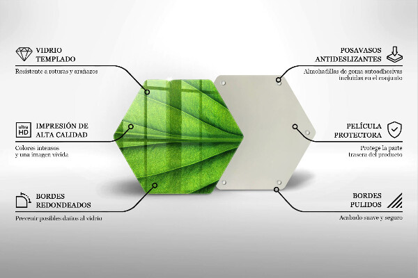 Deska szklana do kuchni Liść żyłki natura