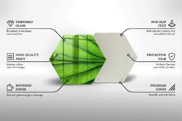 Deska szklana do kuchni Liść żyłki natura