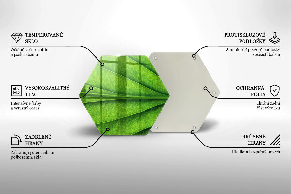 Deska szklana do kuchni Liść żyłki natura