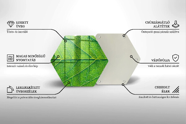 Deska szklana do kuchni Żyłki liść natura