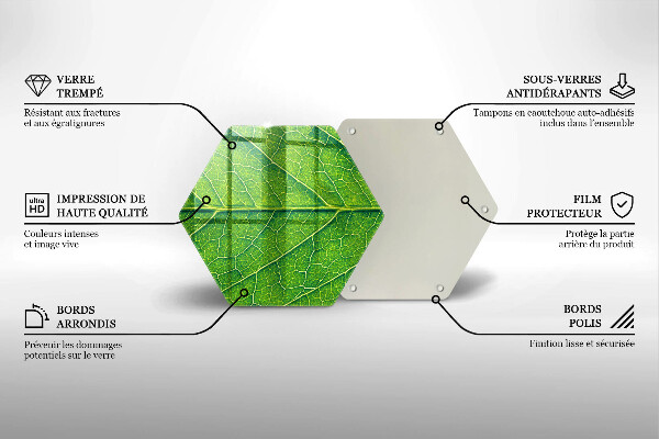 Deska szklana do kuchni Żyłki liść natura