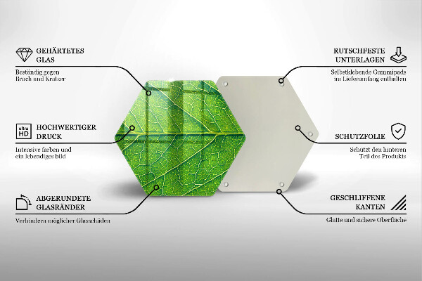 Deska szklana do kuchni Żyłki liść natura