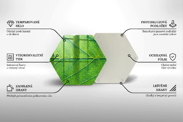 Deska szklana do kuchni Żyłki liść natura