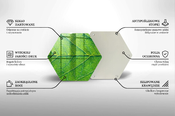 Deska szklana do kuchni Żyłki liść natura