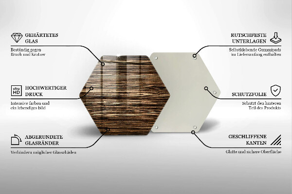 Deska szklana do kuchni Tekstura drewna