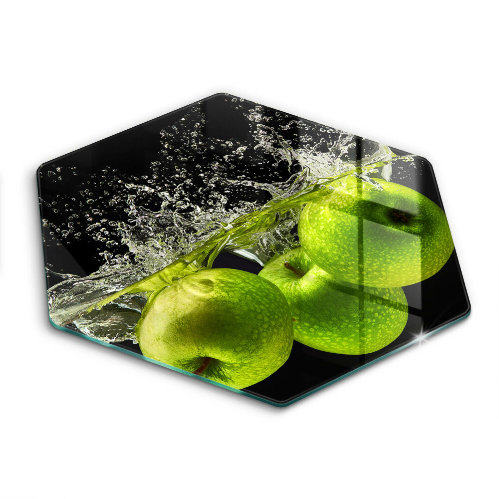 Deska szklana do kuchni Zielone jabłka i woda