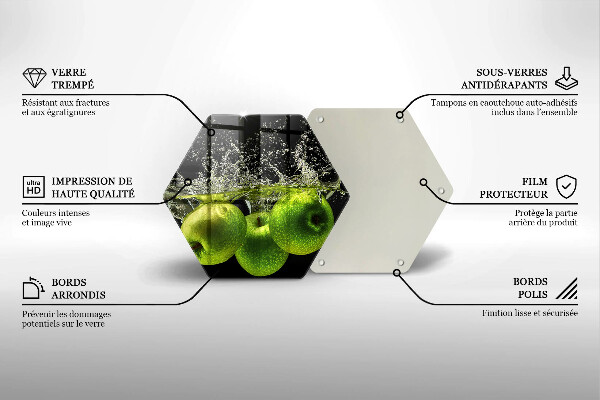 Deska szklana do kuchni Zielone jabłka i woda