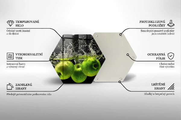 Deska szklana do kuchni Zielone jabłka i woda