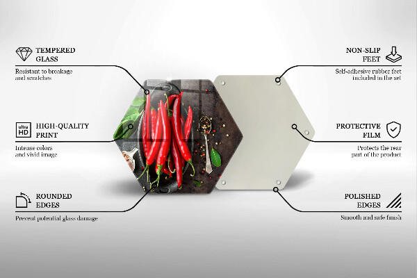 Deska szklana do kuchni Czerwone papryczki chili