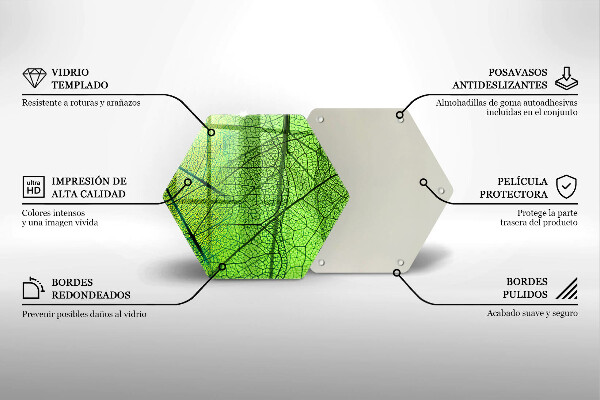 Deska szklana do kuchni Żyłki liści natura