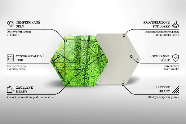 Deska szklana do kuchni Żyłki liści natura