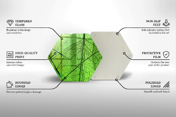Deska szklana do kuchni Żyłki liści natura