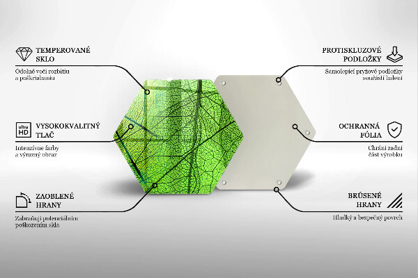 Deska szklana do kuchni Żyłki liści natura