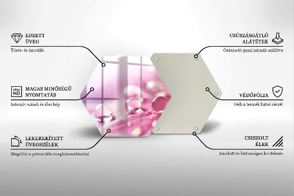 Deska szklana do kuchni Rosa płatki kwiatów
