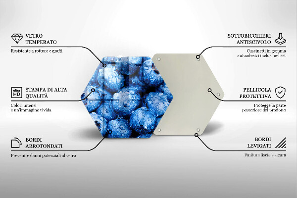 Deska szklana do kuchni Soczyste borówki