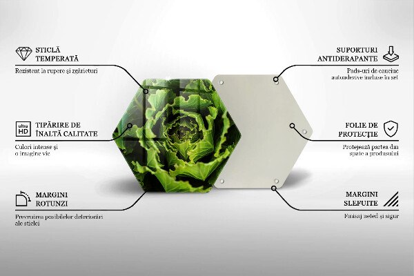 Deska szklana do kuchni Jedzenie liście sałaty