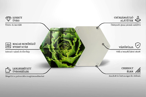 Deska szklana do kuchni Jedzenie liście sałaty
