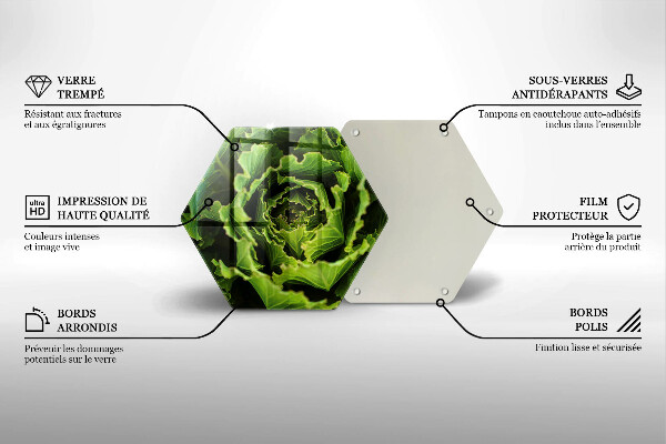 Deska szklana do kuchni Jedzenie liście sałaty