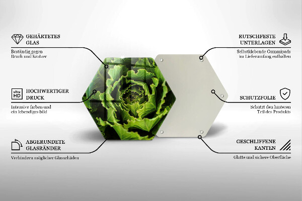 Deska szklana do kuchni Jedzenie liście sałaty