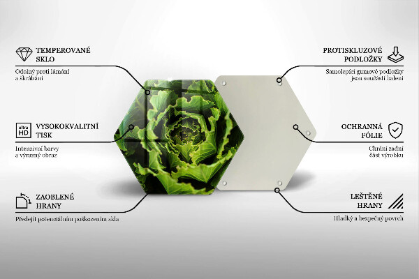 Deska szklana do kuchni Jedzenie liście sałaty