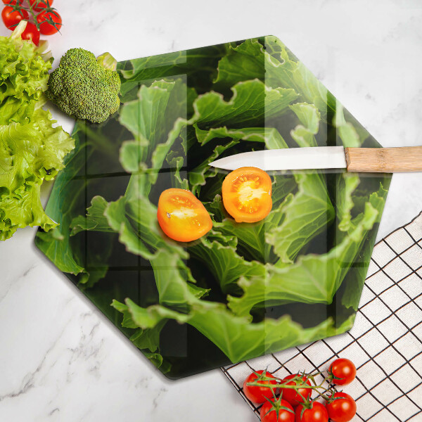 Deska szklana do kuchni Jedzenie liście sałaty