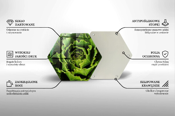 Deska szklana do kuchni Jedzenie liście sałaty