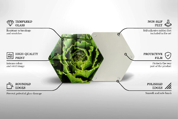 Deska szklana do kuchni Jedzenie liście sałaty