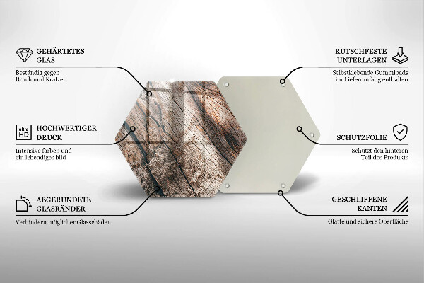 Deska szklana do kuchni Struktura drewna