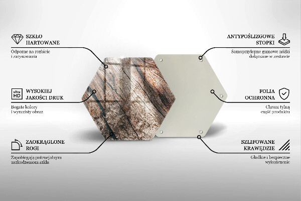 Deska szklana do kuchni Struktura drewna