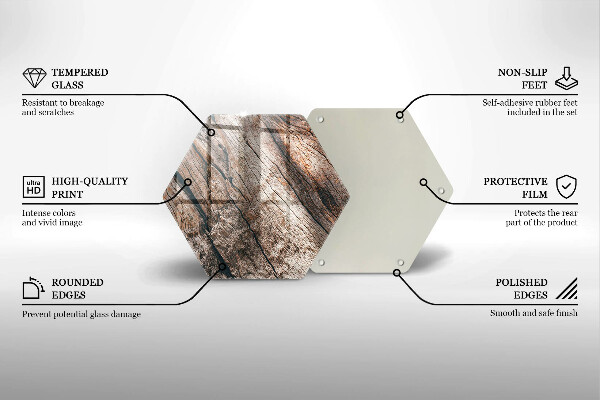 Deska szklana do kuchni Struktura drewna
