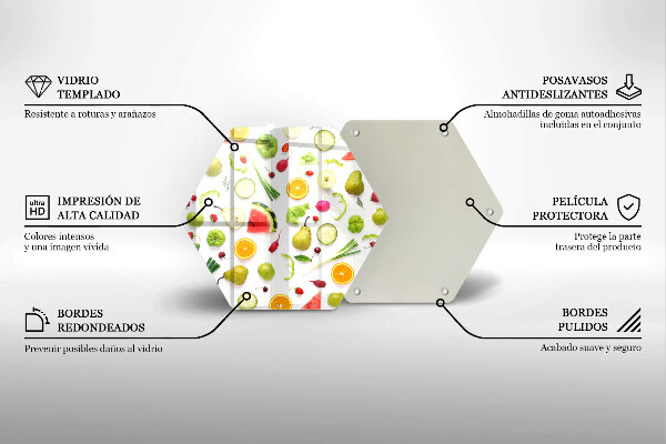Deska szklana do kuchni Wzór owoce i warzywa