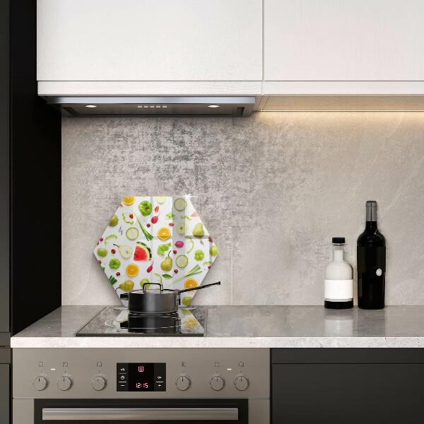 Deska szklana do kuchni Wzór owoce i warzywa