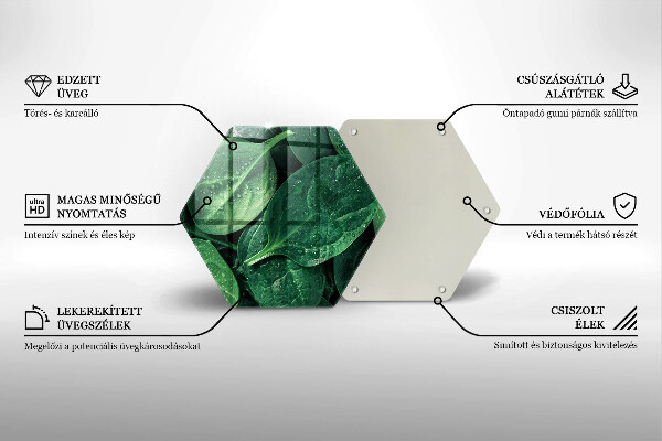 Deska szklana do kuchni Liście bazylii