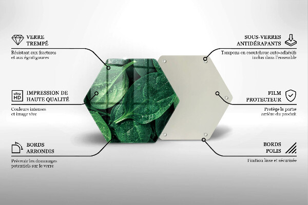 Deska szklana do kuchni Liście bazylii