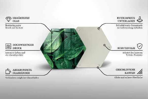 Deska szklana do kuchni Liście bazylii