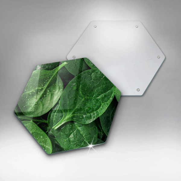 Deska szklana do kuchni Liście bazylii