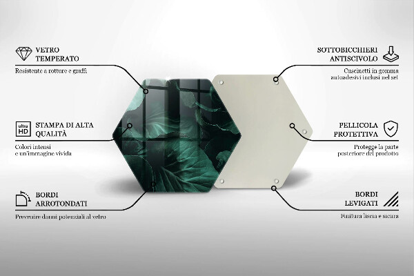 Deska szklana do kuchni Dzikie ciemne liście