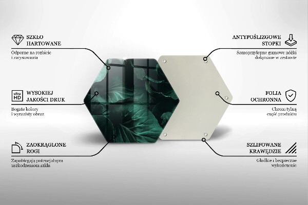 Deska szklana do kuchni Dzikie ciemne liście