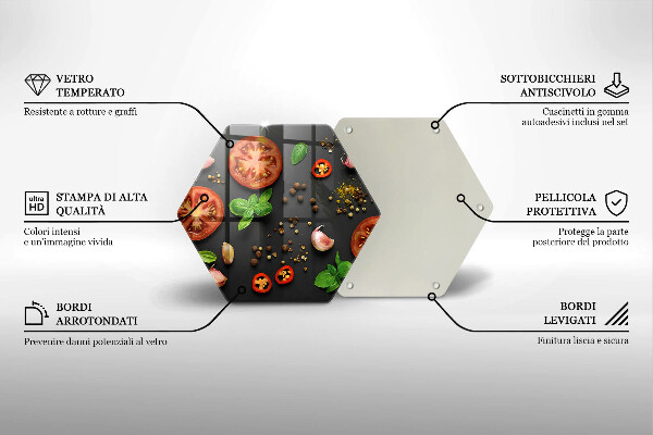 Deska szklana do kuchni Pomidory i przyprawy