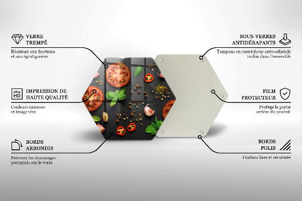 Deska szklana do kuchni Pomidory i przyprawy