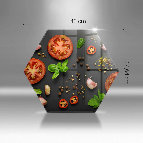 Deska szklana do kuchni Pomidory i przyprawy