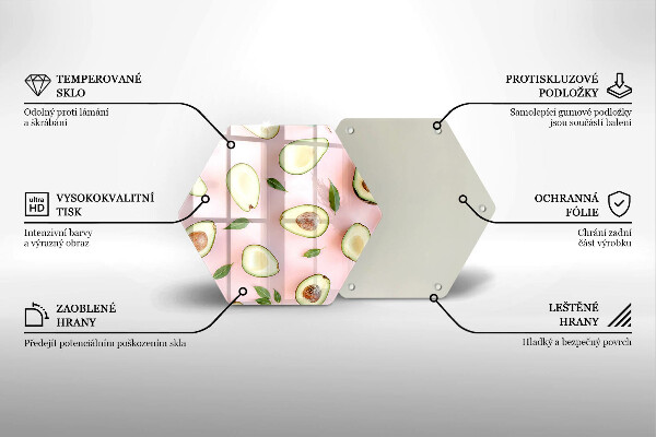Deska szklana do kuchni Wzór awokado