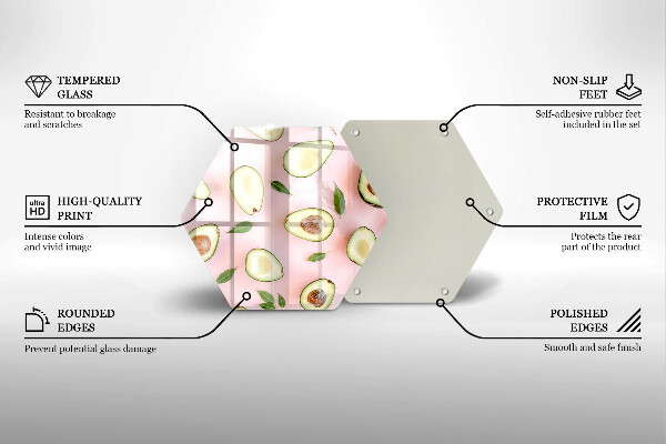 Deska szklana do kuchni Wzór awokado
