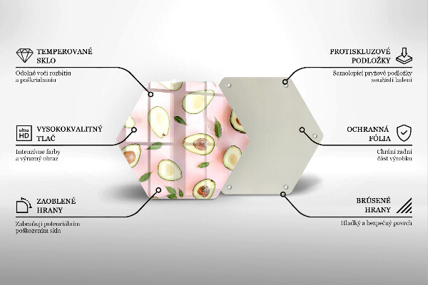 Deska szklana do kuchni Wzór awokado