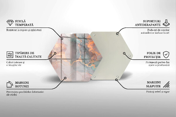 Deska szklana do kuchni Marmur ze złotem