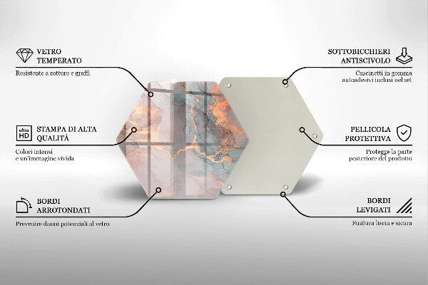 Deska szklana do kuchni Marmur ze złotem