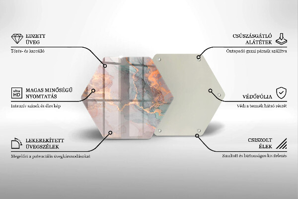 Deska szklana do kuchni Marmur ze złotem
