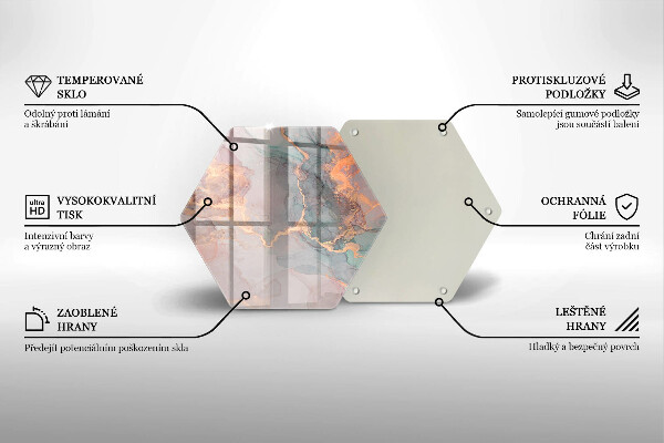 Deska szklana do kuchni Marmur ze złotem