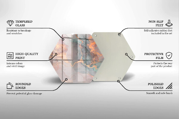 Deska szklana do kuchni Marmur ze złotem